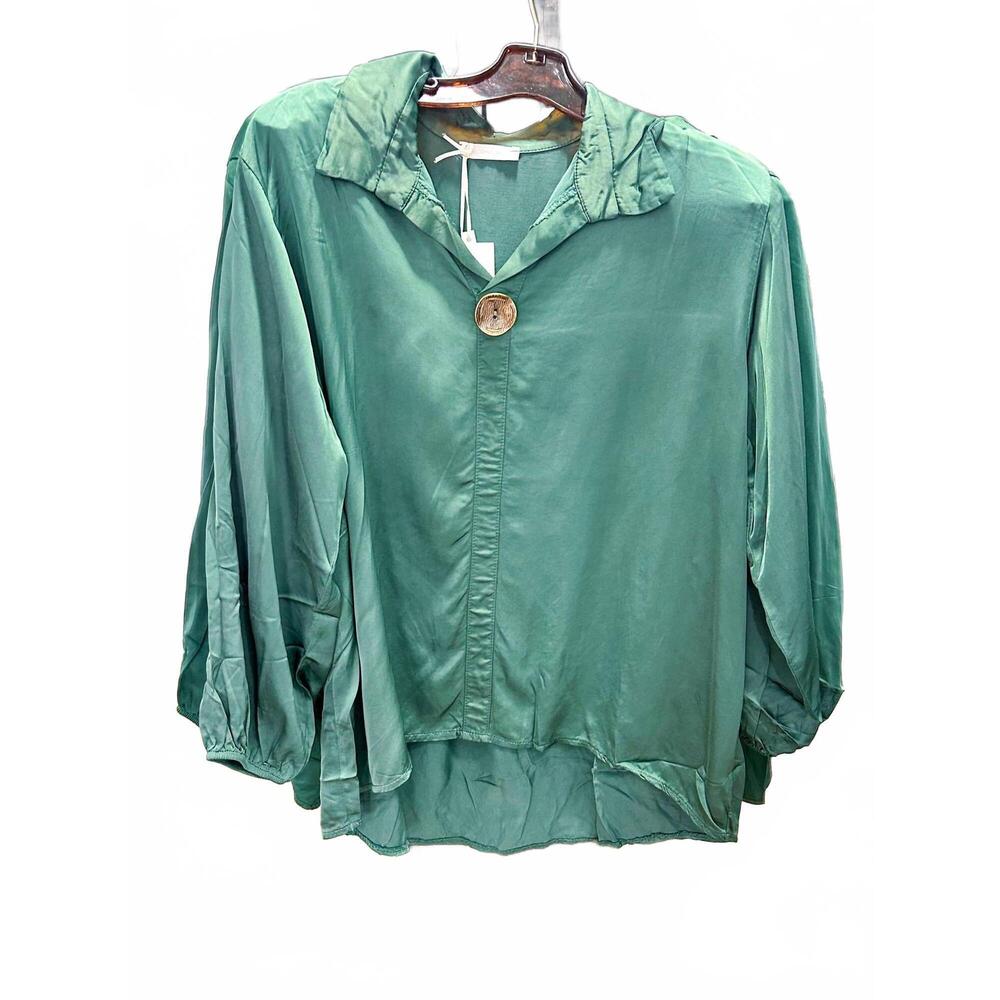 NEW MILIO MILANO women's hi-low tunic in green